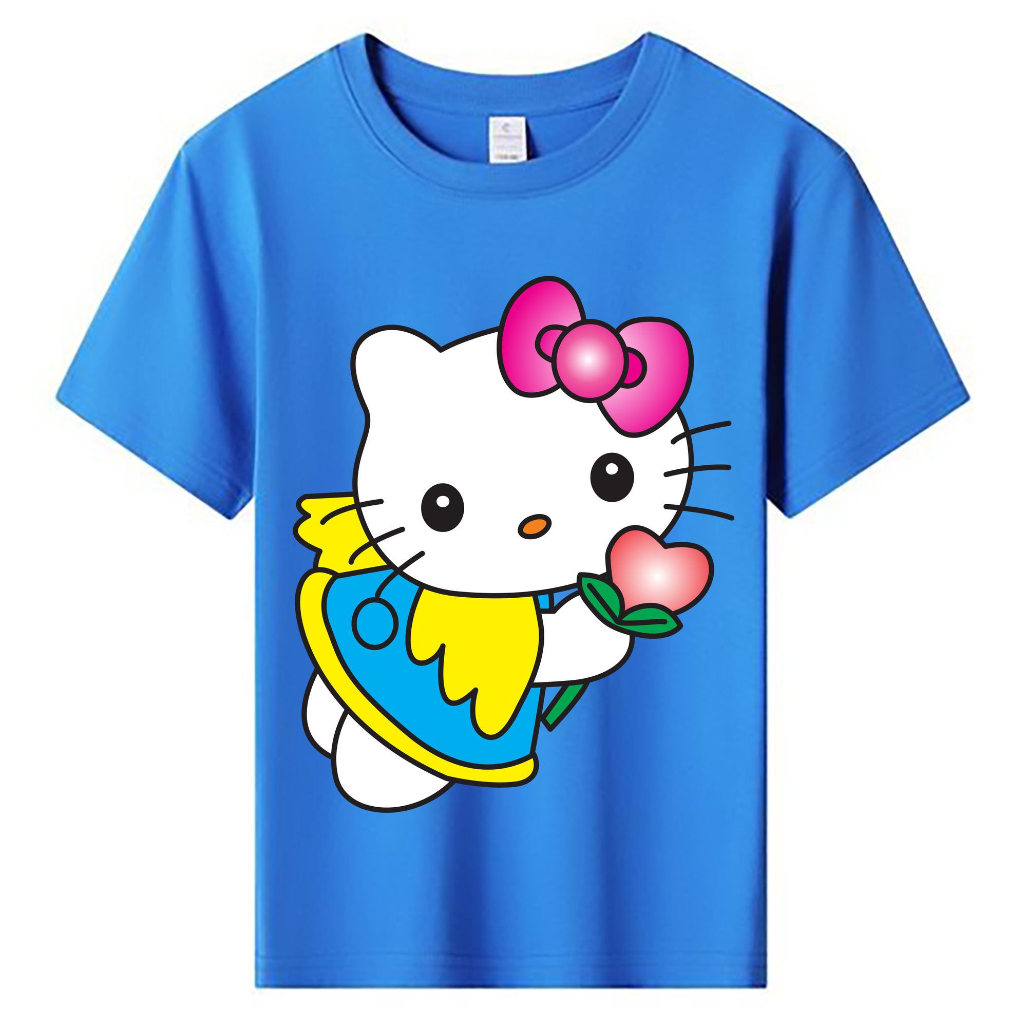 （画像用） Hello Kitty ハローキティ 綿100％キッズTシャツ（フロントプリント）